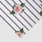 ピンクのバラストライプのデコページ付き白黒のバラ 薄葉紙 (詳細)