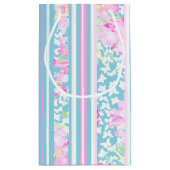 ピンクのバラストライプスフェイクパッチワーク小抱き枕 スモールペーパーバッグ (裏面)