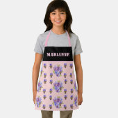 ピンクのバラバラ水の色カスタマイズ可能な子供の女の子 エプロン (インサイチュ)