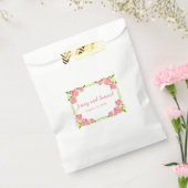 ピンクのバラパーソナライズされたス結婚のケーキのバッグ フェイバーバッグ (封をした状態)