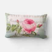 ピンクのバラフランスのアクセント腰枕 ランバークッション (裏面)