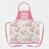 ピンクのバラフローラお母さんの食事が思い出に エプロン (正面)