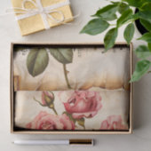 ピンクのバラフローラヴィンテージ音楽シートephemera 薄葉紙 (ギフト)