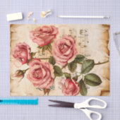 ピンクのバラフローラヴィンテージ音楽シートephemera 薄葉紙 (クラフト)