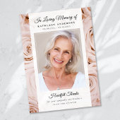 ピンクのバラフローラ写真記念 サンキューカード