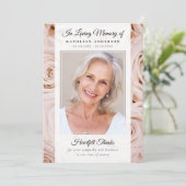 ピンクのバラフローラ写真記念 サンキューカード (スタンド正面)