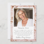 ピンクのバラフローラ写真記念 サンキューカード (正面)