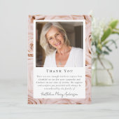 ピンクのバラフローラ写真記念 サンキューカード (スタンド正面)