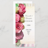 ピンクのバラフローラ教会の結婚式プログラム プログラム (正面/裏面)