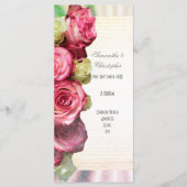 ピンクのバラフローラ教会の結婚式プログラム プログラム (正面)