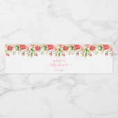 ピンクのバラフローラ緑の女の子ベビーシャワー ペットボトルラベル (シングルラベル)