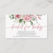 ピンクのバラフローラ赤ちゃんシャワーベビー本 エンクロージャーカード (正面)