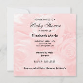 ピンクのバラベビーのシャワー 招待状 (裏面)