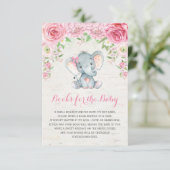 ピンクのバラベビーゾウが本の挿入カードを持って来る エンクロージャーカード (スタンド正面)