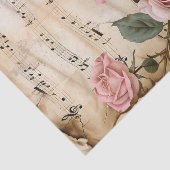 ピンクのバラヴィンテージスタイル音楽シートephemera 薄葉紙 (詳細)
