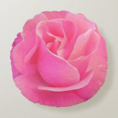ピンクのバラ丸枕 ラウンドクッション (正面)