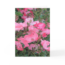 ピンクのバラ付きグリーティングカード