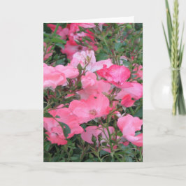 ピンクのバラ付きグリーティングカード カード