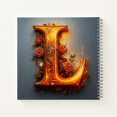 ピンクのバラ付き手紙(L) ノートブック (裏面)