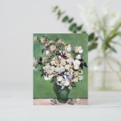 ピンクのバラ付き花瓶(F682)ファンゴッホファインアート ポストカード (スタンド正面)