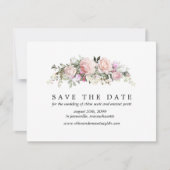 ピンクのバラ写真付き日付カードを保存 セーブザデート (正面)