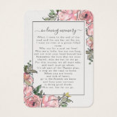 ピンクのバラ写真葬儀記念詩カード (裏面)