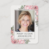 ピンクのバラ写真葬儀記念詩カード 名刺 (裏面)