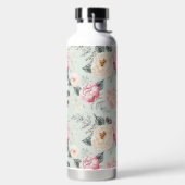 ピンクのバラ園の花模様 ウォーターボトル (左面)