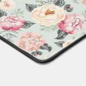 ピンクのバラ園の花模様 デスクマット (コーナー)