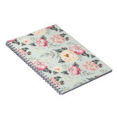 ピンクのバラ園の花模様 ノートブック (右側)