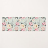 ピンクのバラ園の花模様 ヨガマット (正面(横))