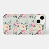 ピンクのバラ園の花模様 iPhoneケース (裏面横)