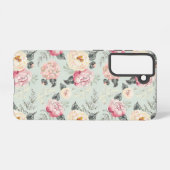 ピンクのバラ園の花模様 SAMSUNG GALAXYケース (裏面横)