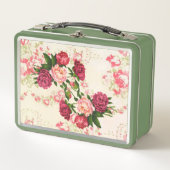ピンクのバラ弁当 メタルランチボックス (正面)