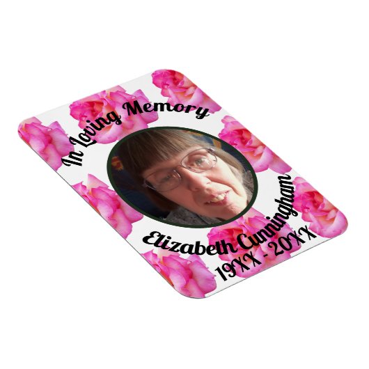 ピンクのバラ愛の思い出の記念撮影 マグネット (右側)