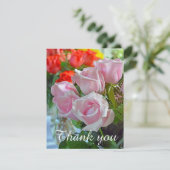 ピンクのバラ感謝していスユー サンキューカード (スタンド正面)