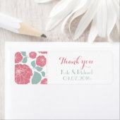 ピンクのバラ感謝のステッカー結婚ラベル ラベル (インサイチュ)