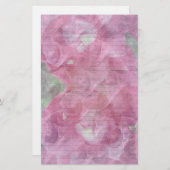 ピンクのバラ文房具 – オプションの線 便箋 (正面/裏面)