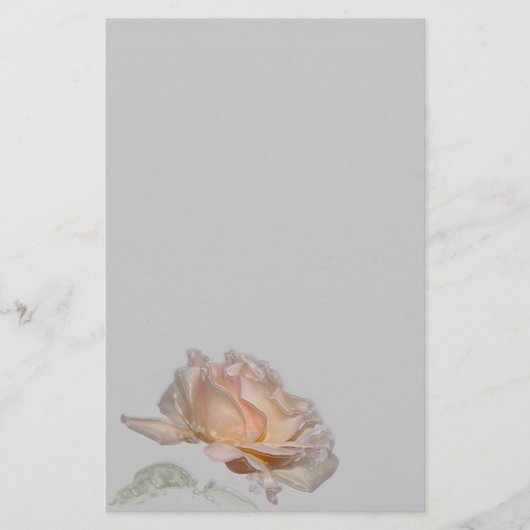 ピンクのバラ文房具 便箋 (正面)