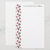 ピンクのバラ文房具 便箋 (正面/裏面)