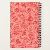ピンクのバラ束のモダンなタイポグラフィ ノートブック (裏面)