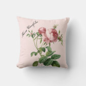 ピンクのバラ植物学 クッション (正面)