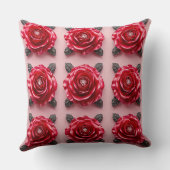 ピンクのバラ模様 クッション (裏面)