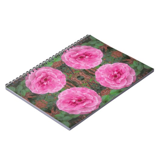 ピンクのバラ模様 ノートブック (左側)