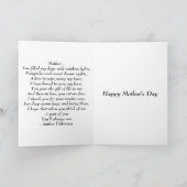 ピンクのバラ母の日のアートカード詩 カード (内部)