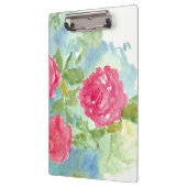 ピンクのバラ水彩花絵を描の花 クリップボード (左)