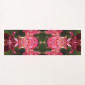 ピンクのバラ油絵鏡花柄 ヨガマット (正面(横))