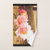 ピンクのバラ浴用タオルのセット バスタオルセット (ハンドタオル)