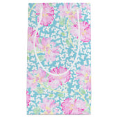 ピンクのバラ白い蝶、ブルースモール抱き枕 スモールペーパーバッグ (正面)