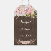 ピンクのバラ素朴の灯 ギフトタグ (裏面)